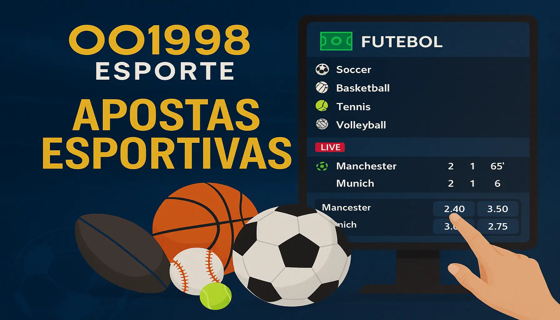Aposte em apostas esportivas no cassino online OO1998